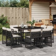 Luxe 9-Piece Poly Rattan Dining Set with Cushions