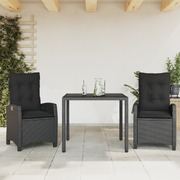 Rattan Retreat: Luxe 3-Piece Garden Dining Set with Cushions
