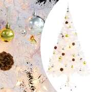Artificial Christmas Tree with Baubles and LEDs White 150 cm