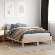 Bed Frame with Headboard Solid Wood Pine Queen Size