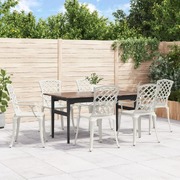Garden Chairs 6 pcs Cast Aluminium White