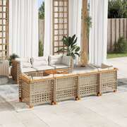 Garden Sofa Set with Cushions Modular Sofa 8 Piece Black Poly Rattan