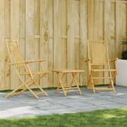 Functional 3 Piece Bistro Set Bamboo Outdoor Retreat Patio Relax 