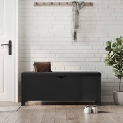 Storage Box with Cushion High Gloss Black