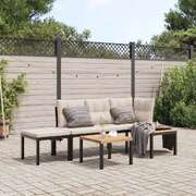 Stylish 3-Piece Garden Bench Set with Comfortable Cushions
