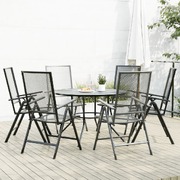 Stylish 7-Piece Reclining Garden Chair Set in Anthracite  Perfect for Modern Comfort