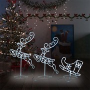 Acrylic Christmas Flying Reindeer&Sleigh Cold White