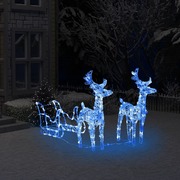 Reindeers & Sleigh Christmas Decoration 160 LEDs /Acrylic