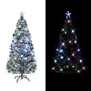 Christmas Tree with LEDs Green and White Fibre Optic