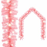 Christmas Garland with LED Lights Pink
