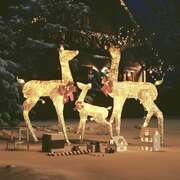 Reindeer Family Christmas Decoration Gold 201 LEDs