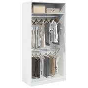 Engineered Wood Wardrobe Cabinet Freestanding Clothes Closet with Hanging Rail