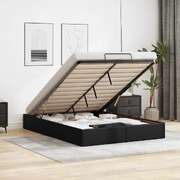 Ottoman Storage Bed Frame without Mattress Black Double - Stylish