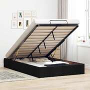 Ottoman Storage Bed Frame without Mattress Black King Single Fabric