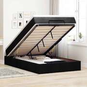 Ottoman Bed with Mattress Bed Base Bed Frame Black King Single Fabric