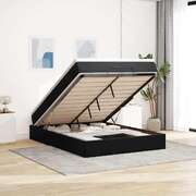 Ottoman Bed with Mattress Home Bed Base Bed Frame Black Double Velvet