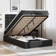 Ottoman Bed with Mattress Bed Base Bed Frame Black King Single Fabric