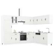 14 Piece Kitchen Cabinet Set Kalmar White Engineered Wood - Stylish