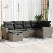 Garden Sofa Set with Cushions Modular Sofa 6 Piece Poly Rattan - Outdoor Relaxation