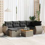 Garden Sofa Set with Cushions Modular Sofa 7 Piece Grey Poly Rattan - Stylish & Durable