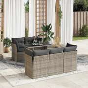 Garden Sofa Set with Cushions Modular Sofa 6 Pcs Poly Rattan - Stylish Comfort