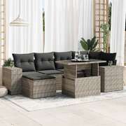 Garden Sofa Set with Cushions Modular Sofa 7 Pcs Poly Rattan - Stylish Comfort