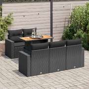 Garden Sofa Set with Cushions Modular Sofa 6 Piece Poly Rattan