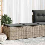 2 Piece Garden Sofa Set with Cushions Grey Poly Rattan Acacia - Sleek