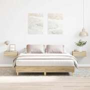 Queen Bed Frame Sonoma Oak Slatted Base | EXTG