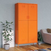 Wardrobe With 4 Shelves Orange Steel