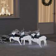 Versatile LED Reindeers 4 pcs Silver Fabric - Sturdy Frame - Stylish