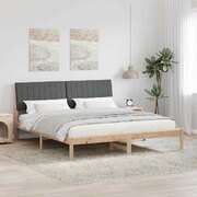 Modern Bed Frame with Headboard Brown Solid Pine Wood - High Quality