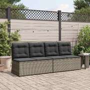Classic Garden Bench with Cushion Grey Poly rattan - Sleek Modern Look