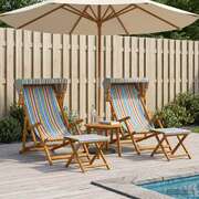 Eucalyptus Deck Chairs Set 4 Reclining Foldable | EXTG