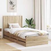 Oak Bed Frame Storage 90x190cm