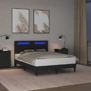 LED Bed Frame Faux Leather Double 137x190cm | EXTG