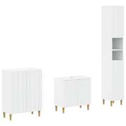 Bathroom Cabinet Set White Engineered Wood 30x31x190cm