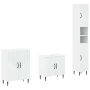 Bathroom Cabinet Set White Engineered Wood 30x31x190cm