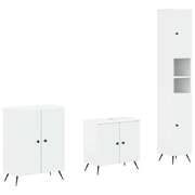 Bathroom Cabinet Set White Wood 30x31x190cm