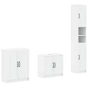 Bathroom Cabinet Set White Wood 30x31x190cm
