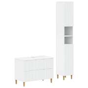 Bathroom Cabinet Set White Engineered Wood 30x31x190cm