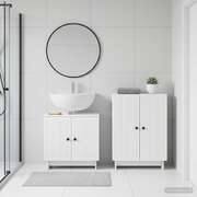 Bathroom Cabinet Set White Engineered Wood 59.5x31.5x59cm