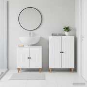 Bathroom Cabinet Set White Engineered 59.5x31.5x59cm