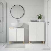 Bathroom Cabinet Set White Engineered Wood 59.5x31.5x59cm
