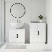Bathroom Cabinet Set White Engineered Wood 59.5x31.5x59cm