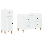 Bathroom Cabinet Set White Wood 82x41x59cm