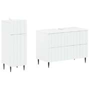 Bathroom Cabinet Set White Engineered Wood 82x41x59cm