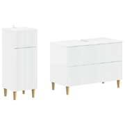 Bathroom Cabinet Set White Engineered Wood 82x41x59cm