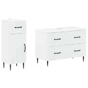 Bathroom Cabinet Set White Engineered Wood 82x41x59cm