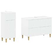 Bathroom Cabinet Set White Wood 82x41x59cm